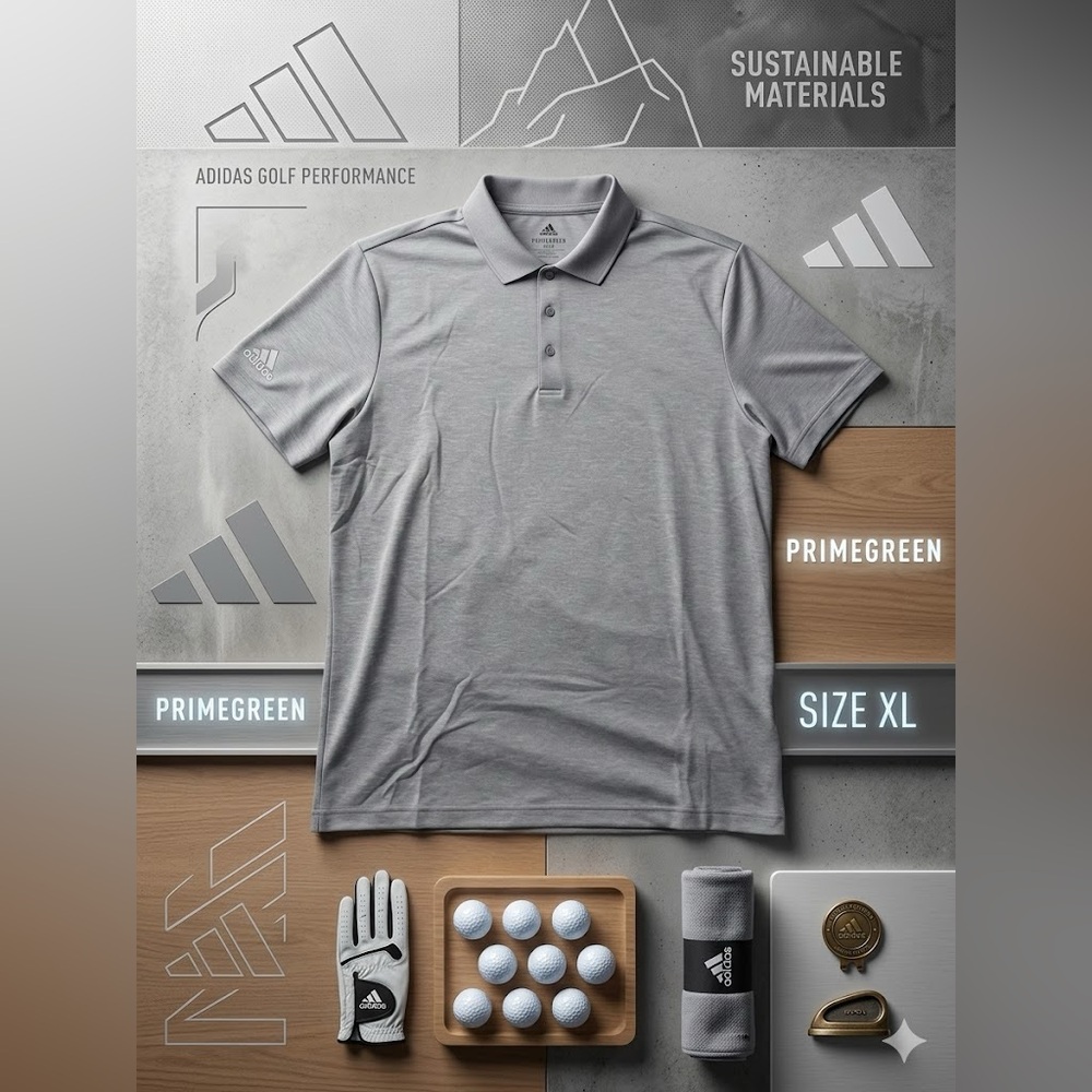 adidas Men's Heather Gray Polo Shirt